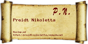 Preidt Nikoletta névjegykártya